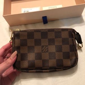 Mini Pochette damier ebene